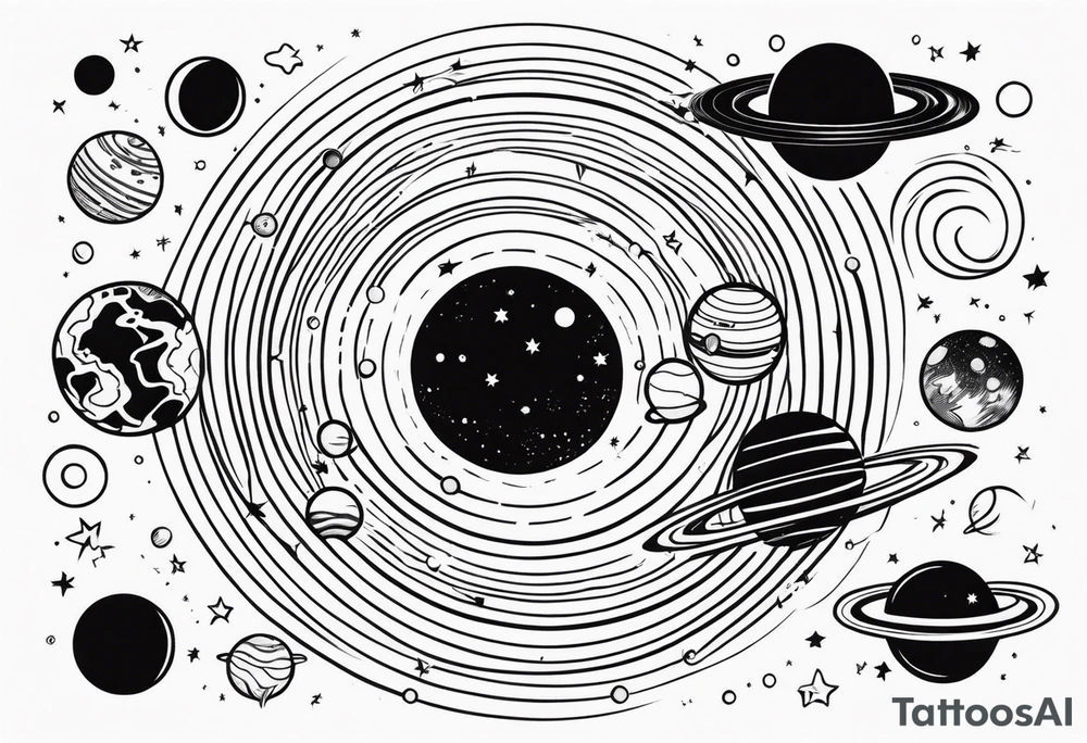 A solar system tattoo idea