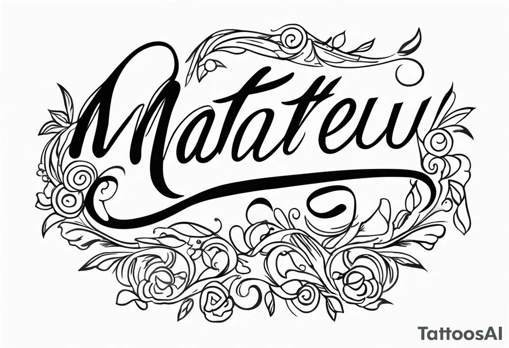 Matthew in cursive tattoo idea