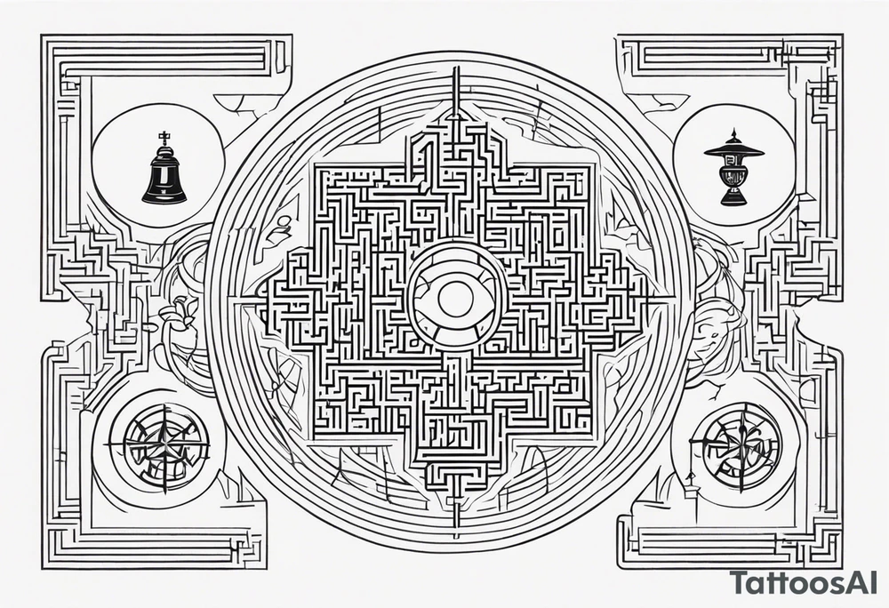 Bell, Maze, tracks, North Star, Graveyard, Mask, Eternal, Rewind, tattoo idea