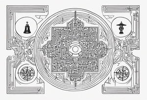 Bell, Maze, tracks, North Star, Graveyard, Mask, Eternal, Rewind, tattoo idea