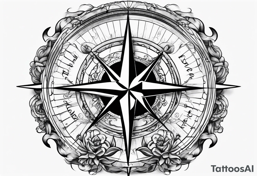 ocean compass anchor tattoo idea