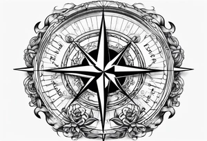 ocean compass anchor tattoo idea