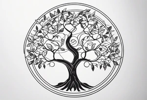 fine line vines, tree, minor geometric aspects. tattoo idea