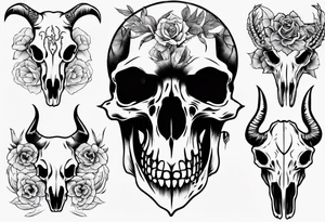 animal skulls tattoo idea