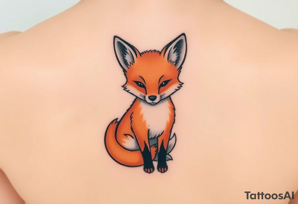 a cute little fox tattoo idea