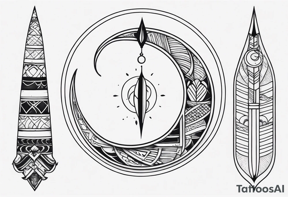 Fine line snake, moon phases, dagger tattoo idea