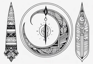 Fine line snake, moon phases, dagger tattoo idea