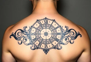 vintage roman numerals within ornate clockwork mechanism tattoo idea