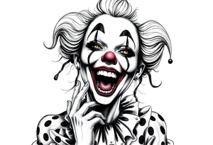 Payasa Clown Girl laugh now cry later tattoo idea