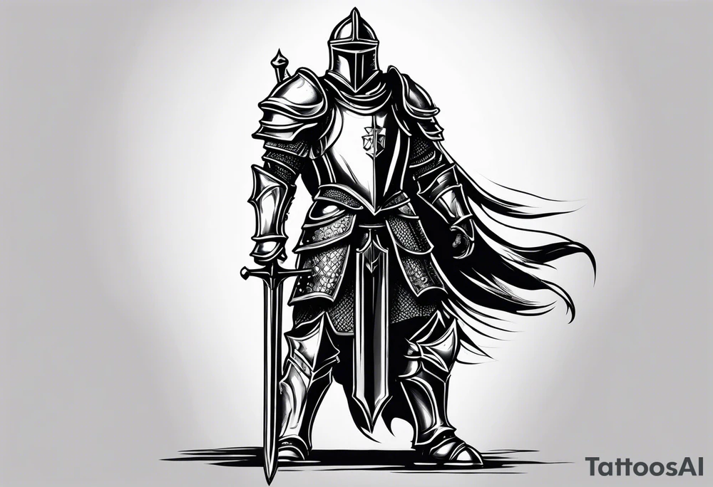 knight in heavy armor tattoo idea
