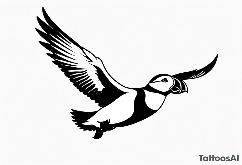 a flying puffin with black wings
 -  forarm Tattoo tattoo idea