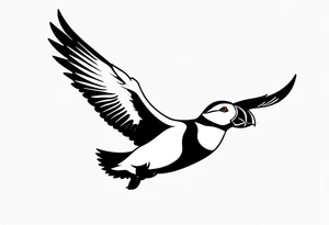 a flying puffin with black wings
 -  forarm Tattoo tattoo idea