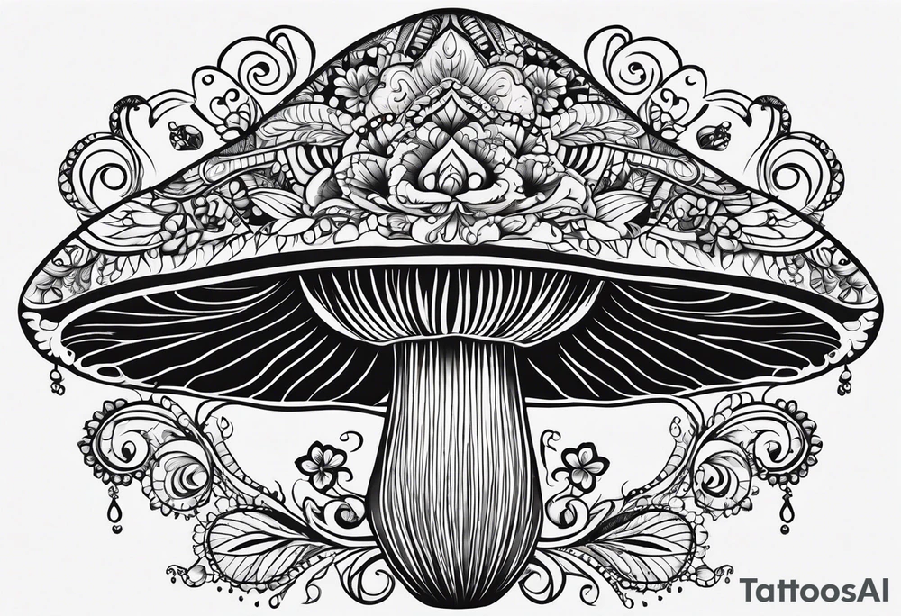 Black mushroom henna tattoo tattoo idea