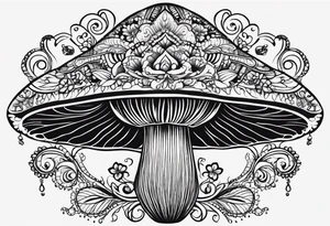 Black mushroom henna tattoo tattoo idea