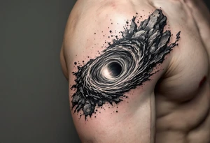 Two different universes on separate sides of a black hole tattoo idea