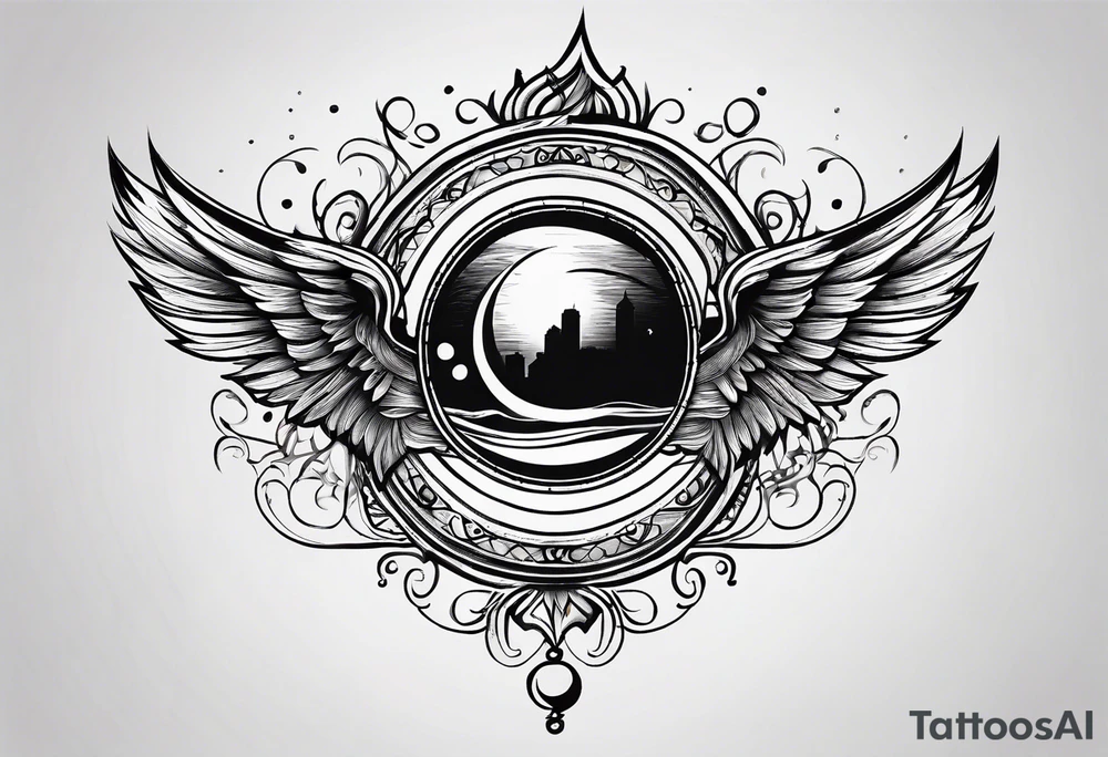 A minimal-styled tattoo design that represents the concept of living a life is happiness. tattoo idea