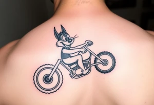 Taz looney toons character riding a motorcycle tattoo idea