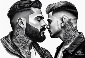 Father son half sleeve tattoo idea