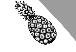 pineapple with diamonds  and magestic, crown, vagina, anus, pubic tattoo idea