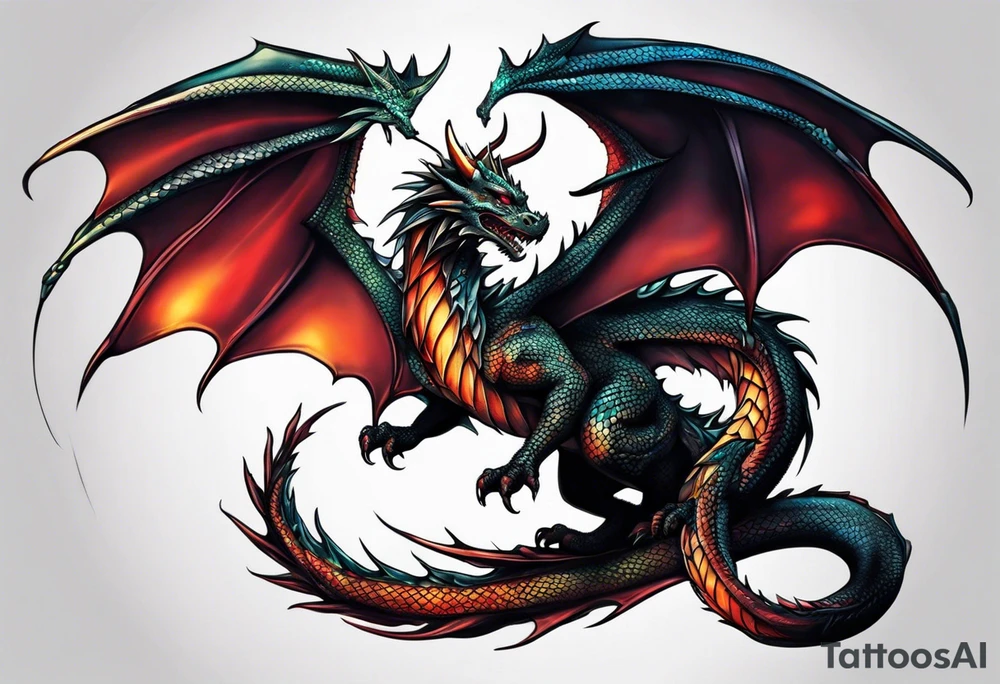 Dragon knee tattoo tattoo idea