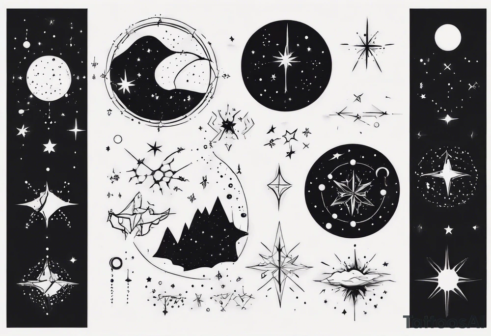 Constellation in the night sky tattoo idea