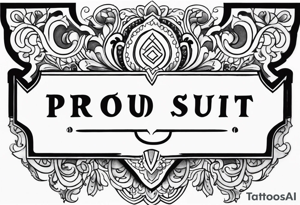Keyhole lower back tattoo with a ribbon behind it that reads "proud slut" tattoo idea