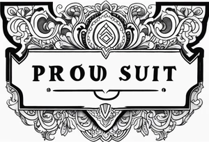Keyhole lower back tattoo with a ribbon behind it that reads "proud slut" tattoo idea