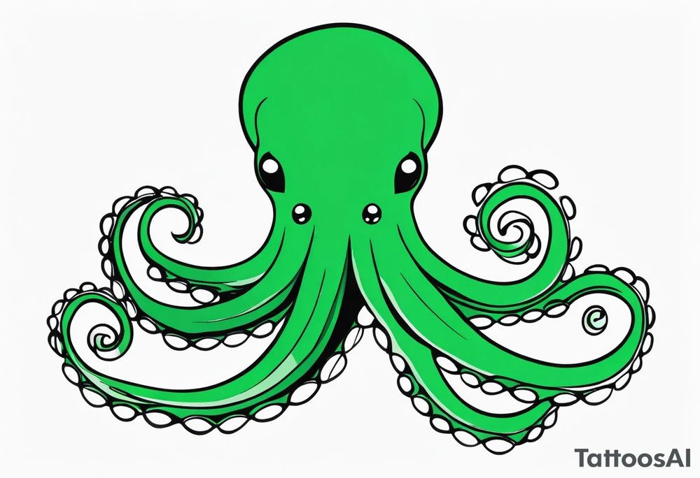 Electric octopus peaceful green tattoo idea