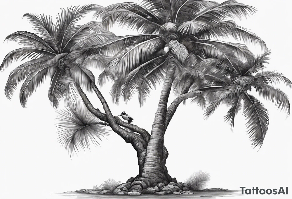 tree palm but swap leaves with hands, it should be surrealistic tattoo idea