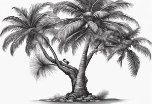 tree palm but swap leaves with hands, it should be surrealistic tattoo idea