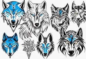 wolf with blue eyes tattoo idea