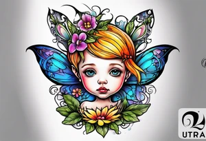 Fairy fetus tattoo idea