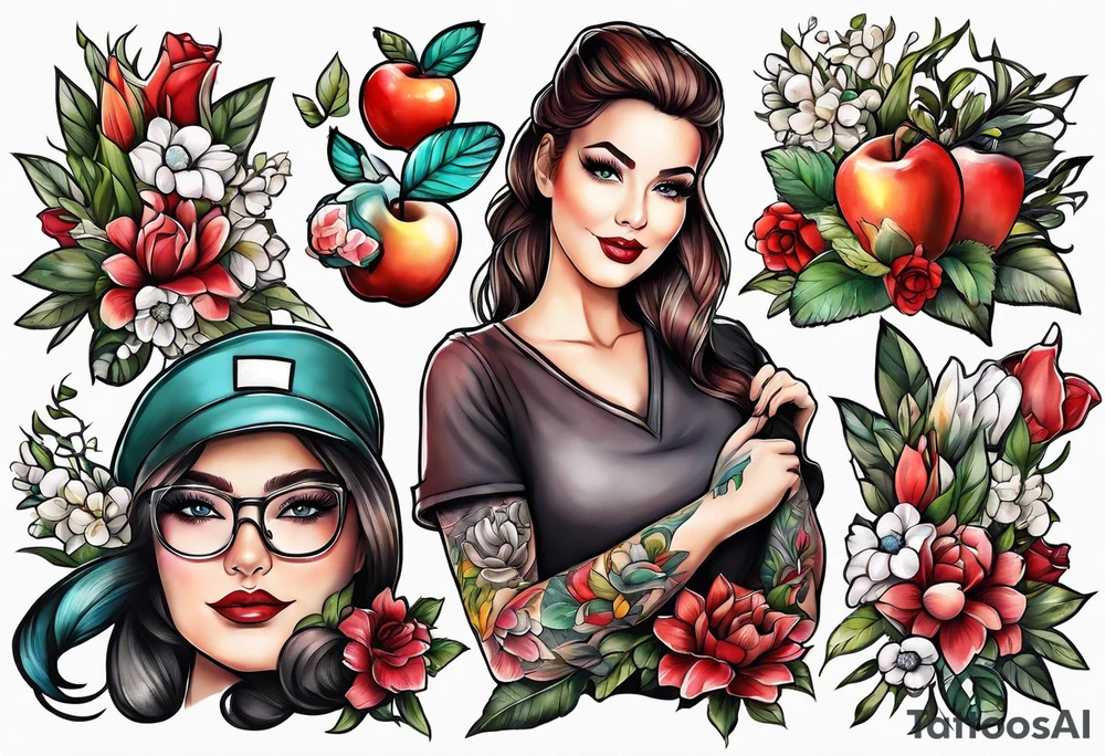 Teacher profession, nurse profession tattoo idea