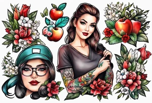 Teacher profession, nurse profession tattoo idea