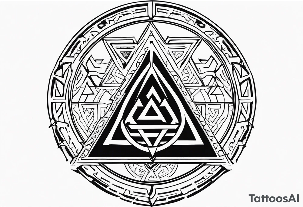 Valhalla fire runes
Sword shield valknut tattoo idea