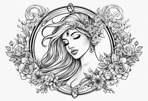 Virgo and Sagittarius zodiac signs blended together tattoo idea