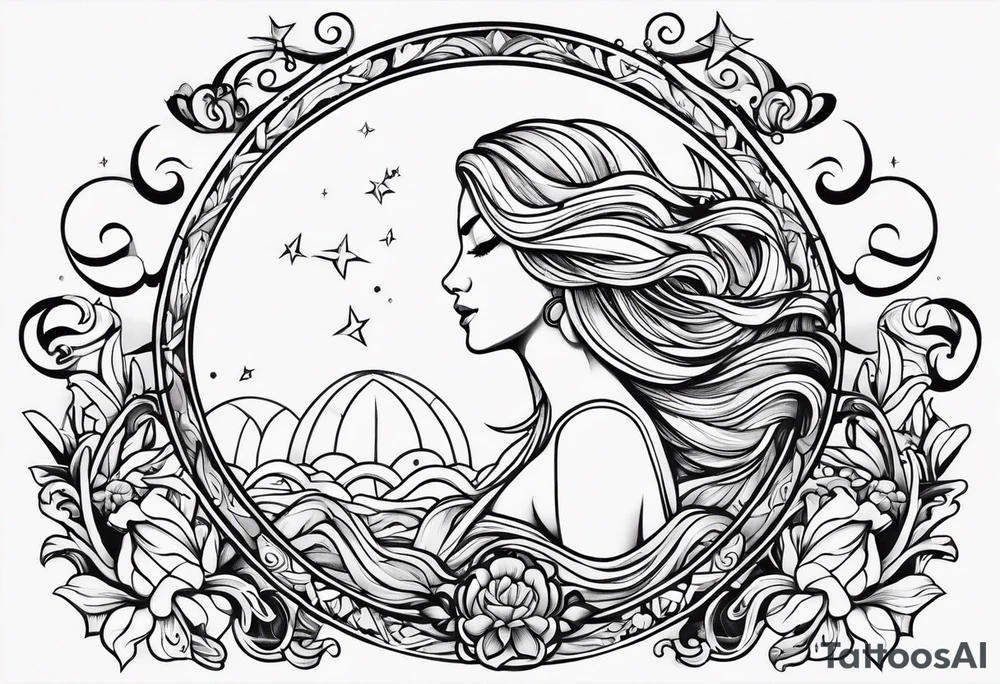 small, Aquarius tattoo idea