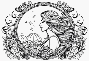 small, Aquarius tattoo idea