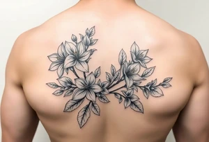 narcissus flowers and holly flowers tattoo idea