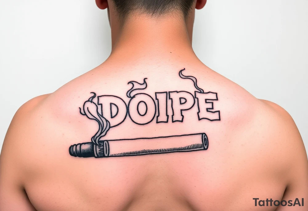 Clouds of smoke coming off a cigar or blunt with the word DOPE being spelled out in smoke. tattoo idea