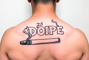 Clouds of smoke coming off a cigar or blunt with the word DOPE being spelled out in smoke. tattoo idea