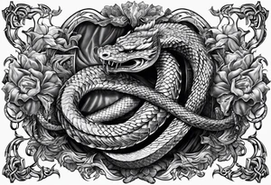 2 giant serpents wrapped around a broadsword tattoo idea