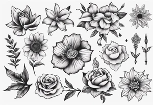 Flowers and love tattoo idea