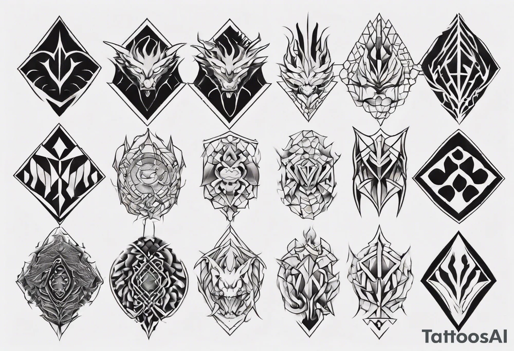 Dragon skin symmetrical tattoo idea