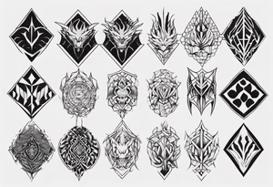 Dragon skin symmetrical tattoo idea