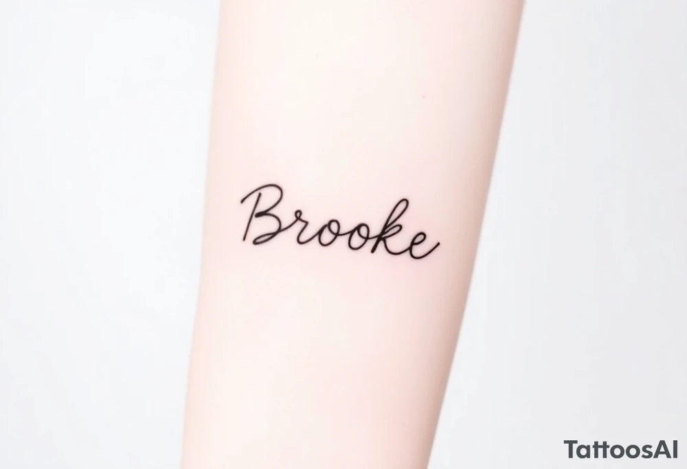 The name, Brooke with makeup brush tattoo idea
