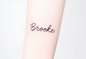 The name, Brooke with makeup brush tattoo idea