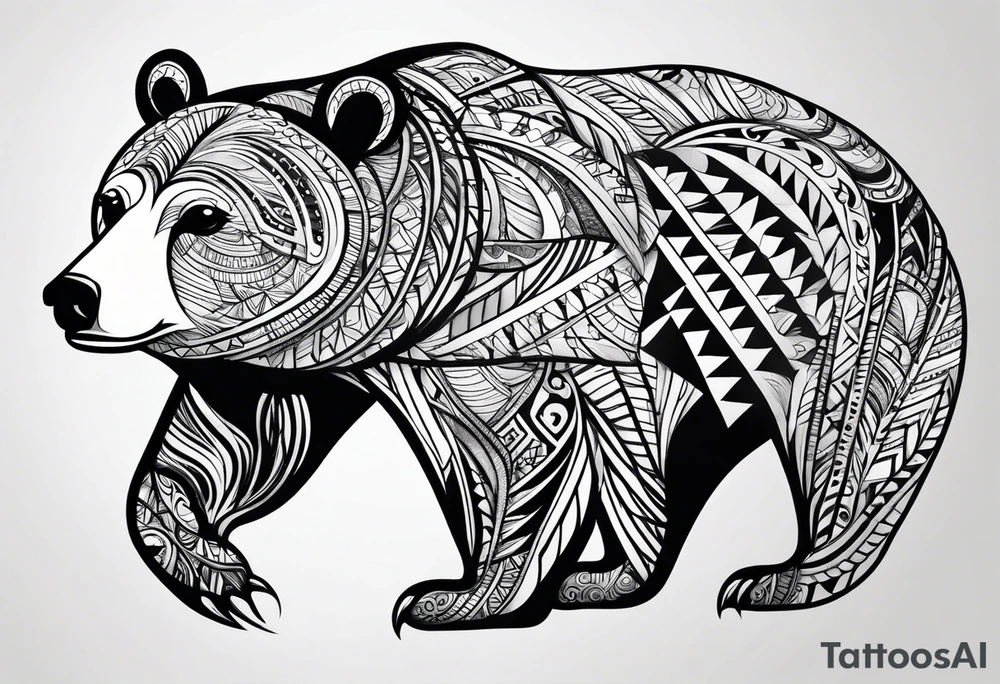 Simple Tribal black bear face tattoo idea