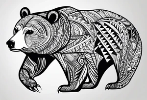 Simple Tribal black bear face tattoo idea