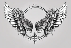 2 wings. I want a halo over one of them . I want angels wings tattoo idea